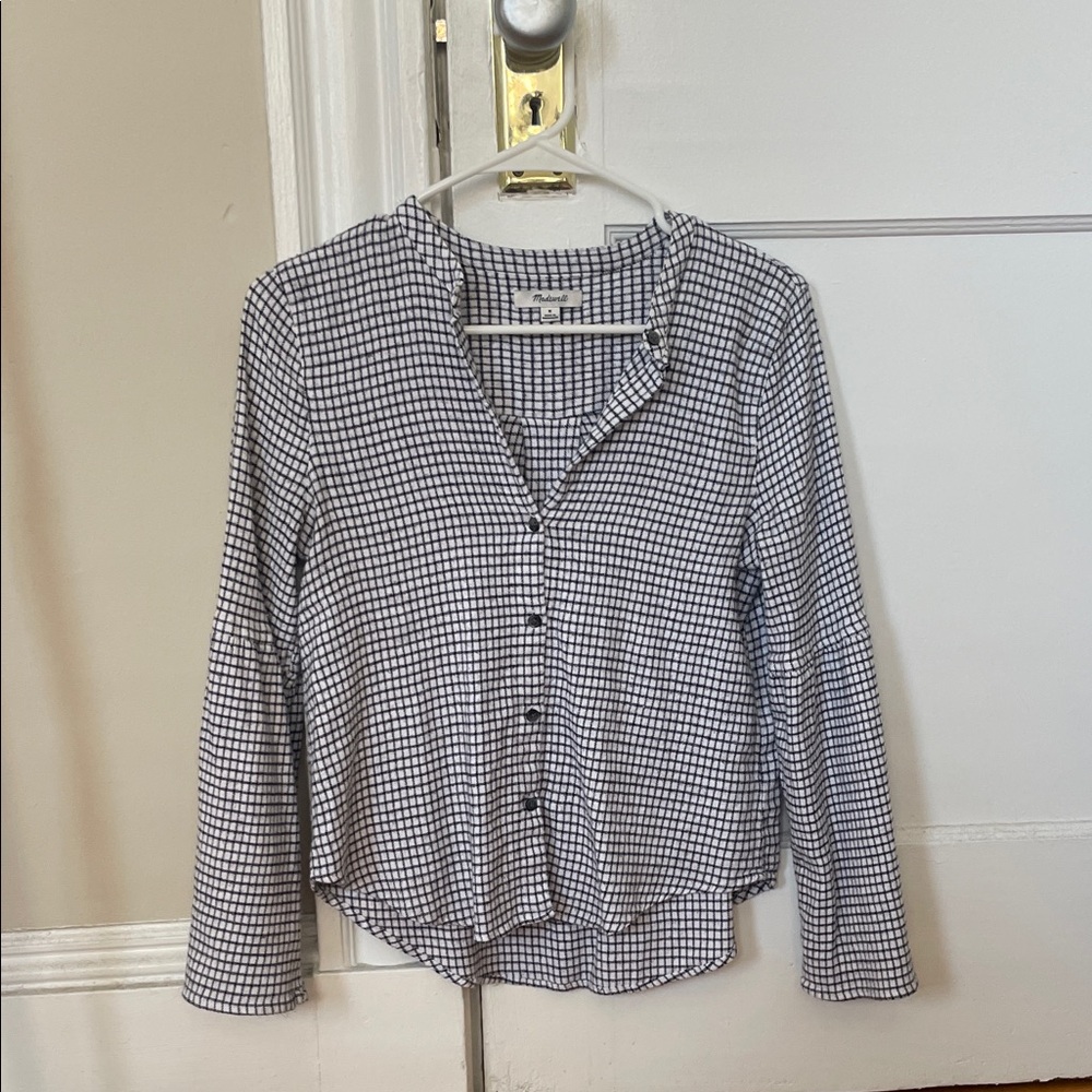 Madewell Black and White Gingham Shirt